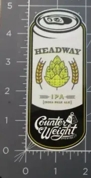 COUNTER WEIGHT BREWING Connecticut Headway can STICKER decal craft beer brewery