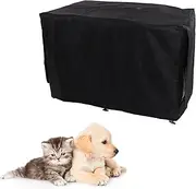Dog Cage Cover, Breathable Dog Crate Cover Oxford Cloth Puppy Cage Cover with Ventilation Windows, Universal Fit Waterproof Sunshade Pet Kennel Cover for (Black)