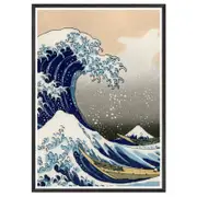 Galrie Katsushika Hokusai's The Great Wave Off Kanagawa - Iconic Ukiyo-e Art Print, Black Frame, A0 84 x 119cm (33 x 47inch)