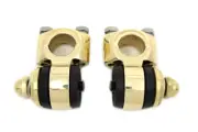 Polished Brass Flanders Riser Tops fits Harley Davidson