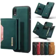 For iPhone 16E Pro Max 15 14 XR XS 6 7 8+ Detachable Leather Magnetic Card Case