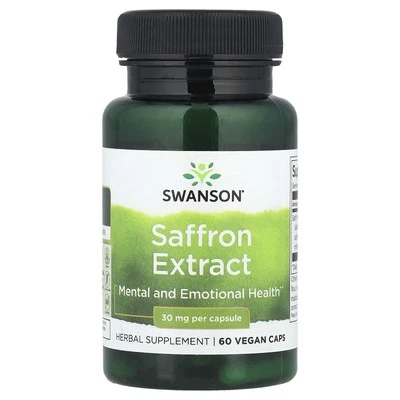 2 X Swanson, Saffron Extract, 30 mg, 60 Vegan Caps
