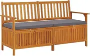 Generic Storage Bench with Cushion 148 cm Solid Wood Acacia,316740