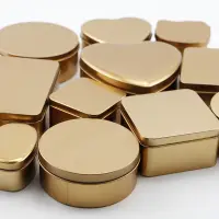 在飛比找蝦皮購物優惠-【全場客製化】 圓形喜糖盒馬口鐵盒客製茶葉盒方形金色鐵盒包裝
