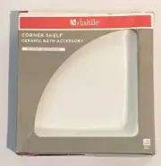 New Ceramic Wall Mount Corner Shower Shelf Tile Glazed Glossy Soap Shampoo White