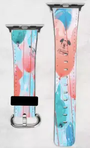 Disney Mickey Balloons Apple Watch Band NEW 38/40/41 & 42/44/45 Water Color