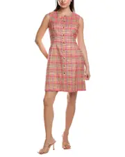 Carolina Herrera Crewneck Snap Front Dress