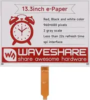 Waveshare 13.3inch E-Paper Display (B), Compatible with Raspberry Pi 5/4B/3B+/3B/2B/B+/A+/Zero/Zero W/WH/Zero 2W Series Boards,960×680 Pixels, Red/Black/White, Raw E-Ink Display without Driver HAT