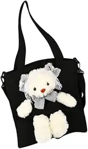 [LIFKOME] Capacity Lolita Canvas Bag with Adorable Lace Stylish Storage Pouch for All Occasions and Dress Ups