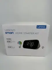 Lenovo Smart Home Starter Kit Smart Clock Smart Bulb Google Gray NEW