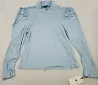 7 FOR ALL MANKIND women shirt top loose rayon light blue sz L