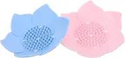OATIPHO 2pcs Shaped Silicone Soap Dish Stylish Self Draining Soap Holder for Bathroom Razor Shower Durable Convenient Wash Cloth Rack