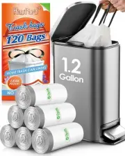 120 Counts 1.2 Gallon Mini Drawstring Trash Bags Garbage Bags by RayPard, Small