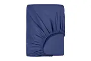 LINENOVA Pure Cotton Deep Fitted Sheet Cover (Navy)