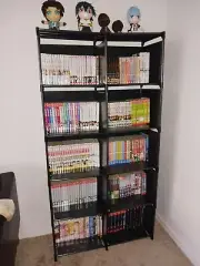6-Tiers Portable Bookshelf with Fabric Cloth at Back, 10 Cube Bookcase Organizer