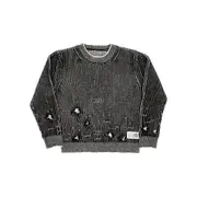 [MM6] MM6 Distressed wool crewneck sweater Kids 16Y 16Y Black