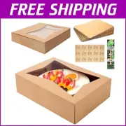Elegant 15 Dessert Boxes with Windows & Cake Boards – Versatile Packaging