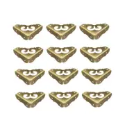 Metal Desk Corner Protectors Table Edge Cover Guard 31x31x11mm Bronze Tone 12pcs