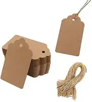 Moslyn 100Pcs Kraft Paper Tags with String Blank Bags Tags Price Tags for Wed...