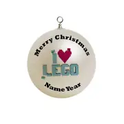 Personalized Lego Blocks I love lego Christmas Ornament Custom Gift #4