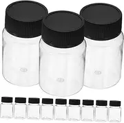 ULTECHNOVO 12pcs Plastic Bottle Wide Mouth Vials Small Bottle Vials Chemical Containers Small Sample Jars Medicine Bottle Sample Containers Oil Sampling Dispensers The Pet
