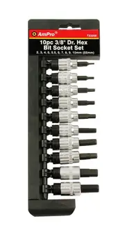 Ampro 3/8" Drive Metric Hex Bit Socket Set 10 Piece T33205