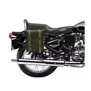 Pannier Canvas Bag Green Fit For Royal Enfield Classic Reborn, Meteor New Bullet (for: Royal Enfield)
