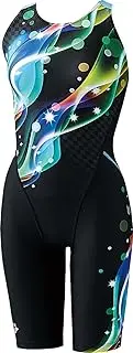 [arena] Women's Fitness Swimsuit Circle Back Spats FLA-5706W Black x Blue (BKBU)