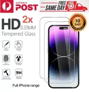 2 Tempered Glass Screen Protector For iPhone 15 14 13 12 11 Pro XS Max XR Plus