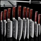 12PC Kitchen Chef Knives Cleaver Cutlery Sets & Free Knife Holder and Sharpener
