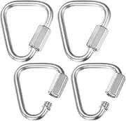 uxcell 4-Pack Quick Chain Link Connector, M4 5/32" 316 Stainless Steel Triangle Locking Repair Chain Links for Swing/Camping/Hiking/Backpack, Twist Key Ring Screw Chain Link [Silver]