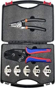 Ratcheting Crimping Tool Set Quick Change Crimping Tool Kit with Box Multifuncti