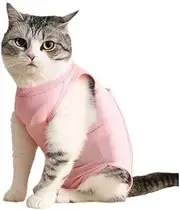 Dog Recovery Suit, Dog Surgical Recovery Suit, Breathable Dog Onesie for Surgery Abdominal Wounds, Dog Cone E-Collar Alternative for Male Female Anti Licking (Pink, Large)