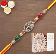 Ghasitaram Gifts Rakhi for Brother Rakhis Online - 8833 Premium Rakhi with 400 GMS of Kaju katli