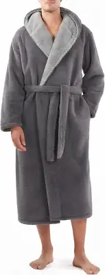 Large Men'S Soft Fleece Plush Robe Full Length Long Bathrobe - Warmth and Plush