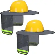 Ultrafun - 4 x Mesh Sun Shade with Full Brim, Neck Sun Protection with Reflective Strip (Not Including Hard Hat)