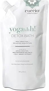 Cuccio Somatology Yogahhh! Detox Bath - Relaxing, Healing Post Workout Salt Soak To Cleanse And Restore The Body - Relief For Sore Muscles - Epsom Salts, Goji Berries, Eucalyptus, Mastiha - 453 G