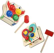 UPKOCH 2Sets Educational Wooden Knocking Ball for Hammer Beating Plaything Develops Intelligence Hands Skills Safe Design