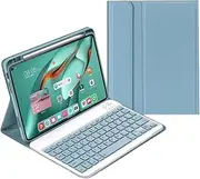 AnMengXinLing Keyboard Case for iPad 9th/8th/7th Generation/Pro10.5/Air 3rd Gen, Candy Slim Magnetic Detachable Keyboard Tablet Cover with Pencil Holder for iPad9/iPad8/iPad7/Air3/pro10.5 (Blue)