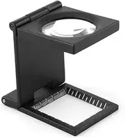 Portable 10X Folding Magnifier Loupe with Scale, Zinc Alloy Magnifying Glass for Watch Industry, Jeweler Assist Magnifier, and More
