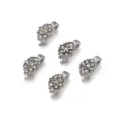 5pcs Platinum Tone Brass Rhinestone Pinch Bails Ice Pick Pendant Bails 12x6.5mm