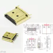 10pcs Gold Plated HDMI 1.6mm 19Pin PCB Chassis SMD Socket Male Plug Connector