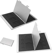 KASESSS Pack of 2 SD Card Storage, 12 and 15 Card Slots for SD Micro SD TF Cards Memory Cards Case Aluminium Alloy SD Card Case Double Layer SD Card Case Portable SD Card Box