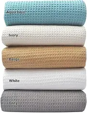 Tex Trend 100% Cotton Waffle Weave Blanket King Size for Bed, Lightweight Cotton Blanket - 108"x90" Soft Woven and Breathable Home Decor Blanket for Sofa, Bed, Chair - Grey