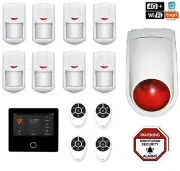 Pet immune 4G+Wifi Touch Screen Wireless Home Security DIY House Alarm System