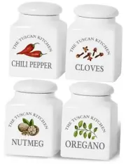 Kitchen Storage Spice Canisters Ceramic Containers, Food Jar with Airtight