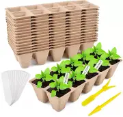240 Peat Pots Seed Starter Trays 24 Packs for Seedling Germination