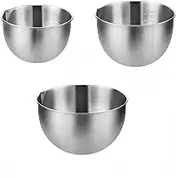 Eidoct Stainless Steel Mixing Bowl Set, 3 Pieces, 1.5L/3L/5L, Measuring Marking, Nesting, Dishwasher Safe