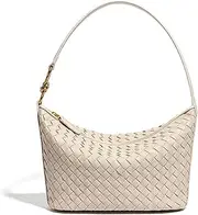 [KOHOJO] Woven Bag for Women, Vegan Leather Tote Bag Summer Beach Retro Handmade Handbags and Purse Underarm Bag Shoulder Bag