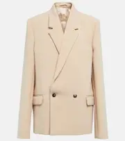 [Wardrobe.NYC] Wardrobe.NYC Double-breasted virgin wool blazer UK 12 beige